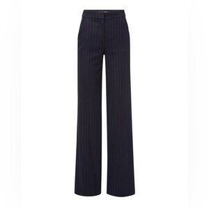 Veronica Beard Tonelli Wool Blend Pinstripe Pant in Navy Multi